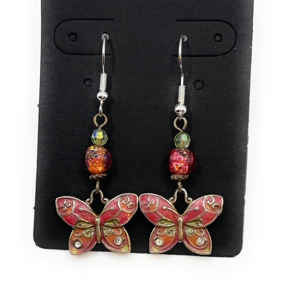 Brighton Pink Butterfly Earrings